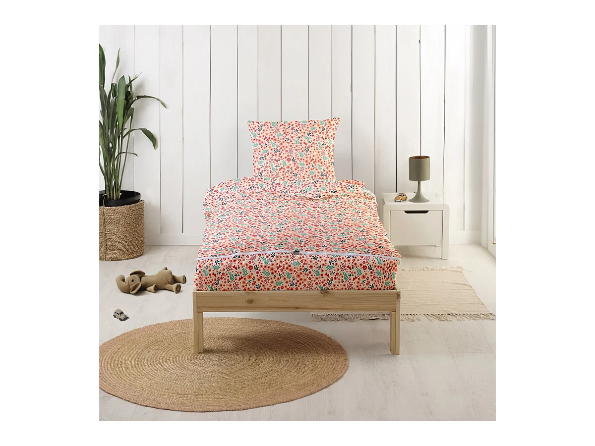 Caradou® Fleurs - Couchage enfant prêt à dormir 3 en 1 - 90x190cm
