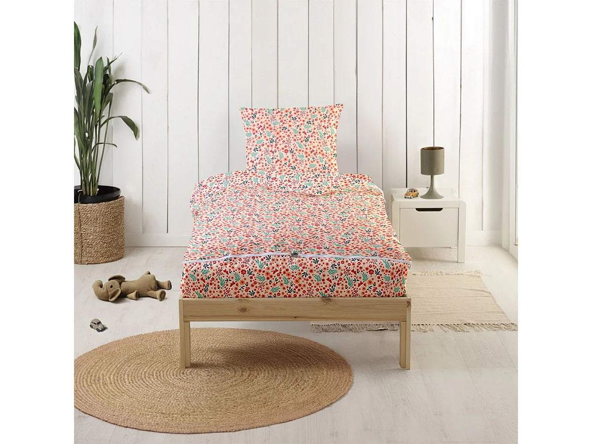 Caradou® Fleurs - Couchage enfant prêt à dormir 3 en 1 - 90x190cm