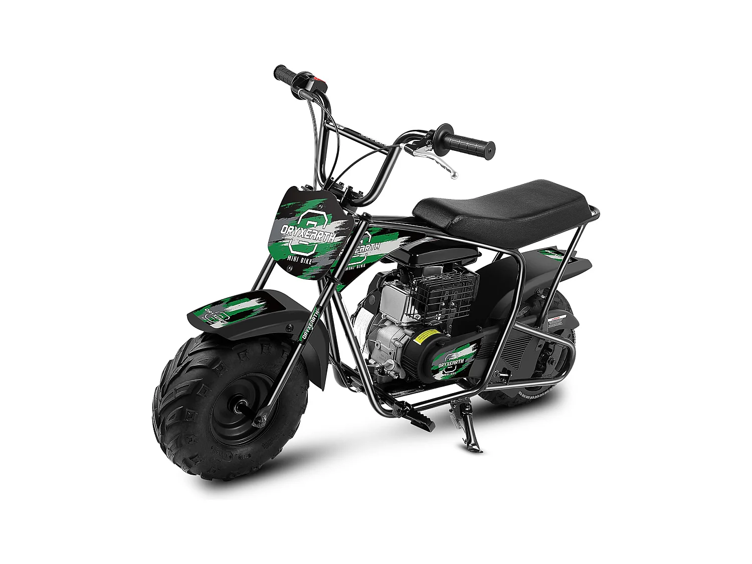 Minimoto todoterreno para niños de 105 cc: 4 tiempos, transmisión automática, arranque manual, acabado verde cepillado, a partir de los 13 años