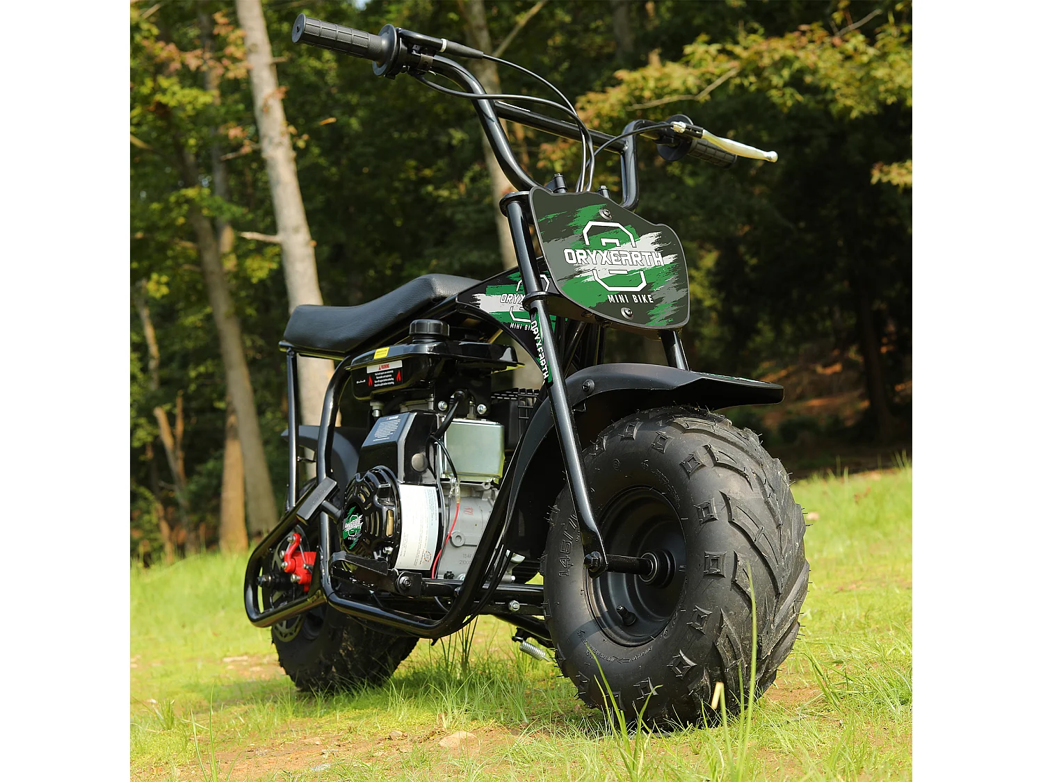 Mini Moto Tout-Terrain 105CC Enfant - 4 Temps, Transmission Auto, Démarreur Corde, Finition Vert Brossé - Dès 13 Ans