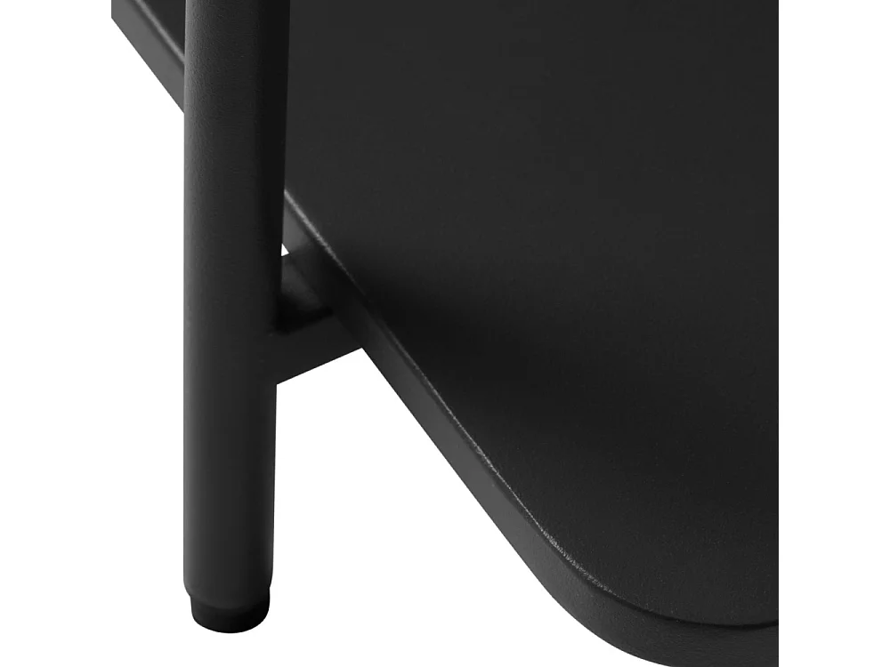 Saranda - Table basse carrée 2 plateaux en métal 75x75cm - Noir