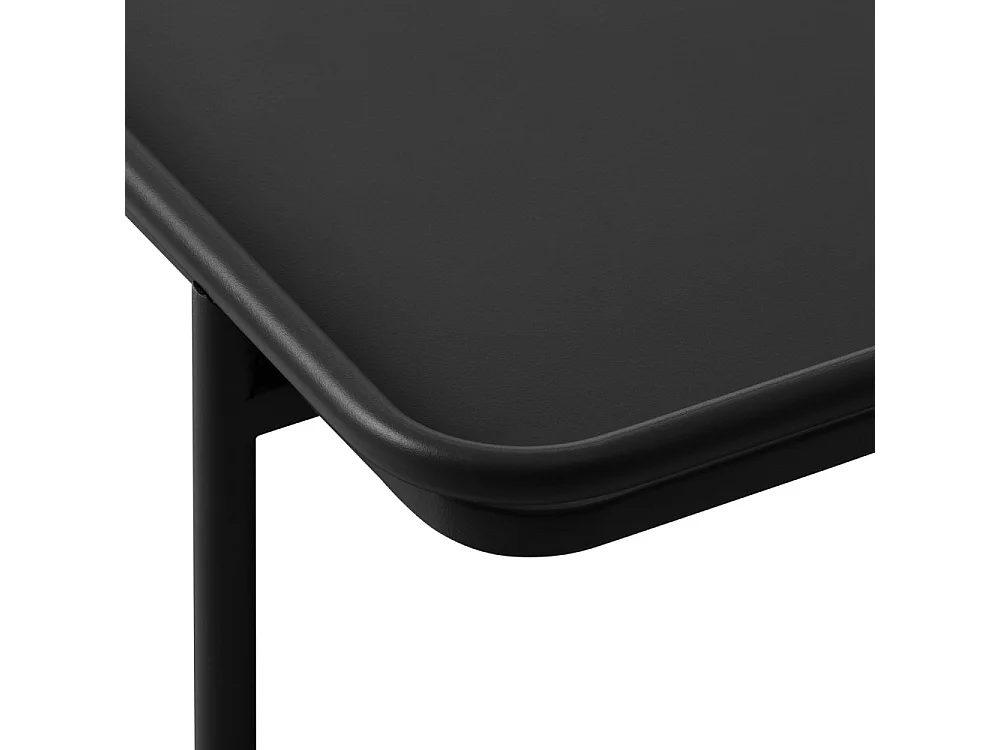 Saranda - Table basse carrée 2 plateaux en métal 75x75cm - Noir