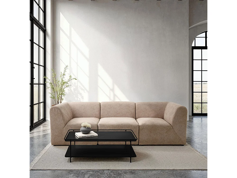 Saranda - Table basse 2 plateaux en métal - Noir