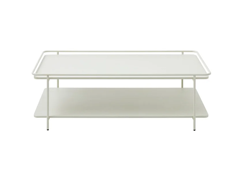 Saranda - Table basse 2 plateaux en métal - Blanc