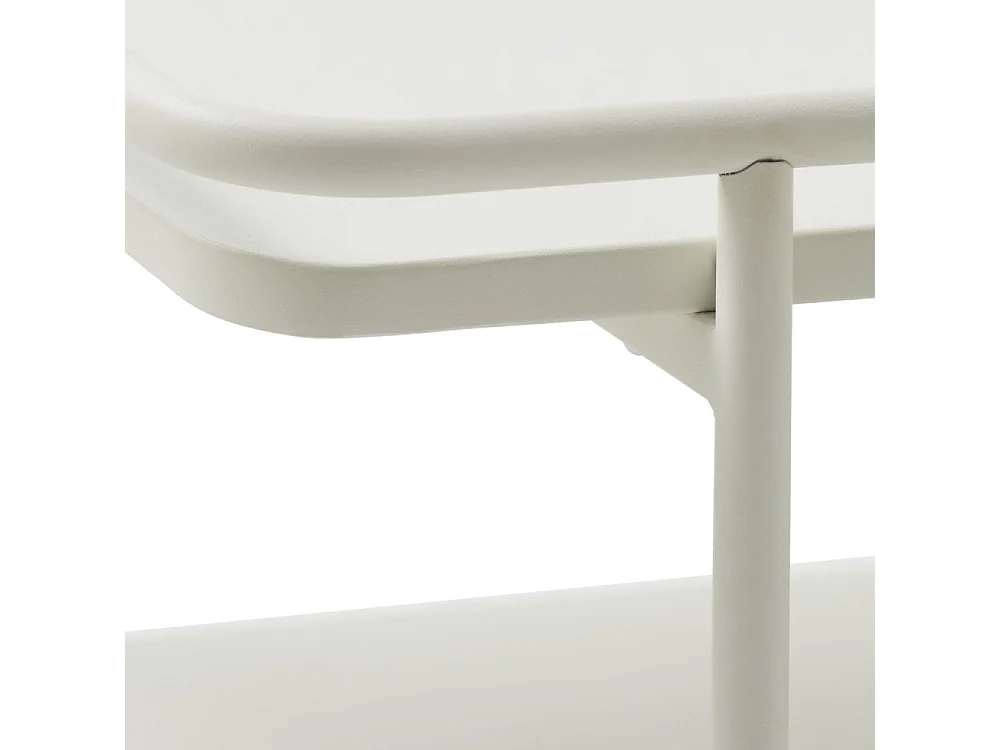 Saranda - Table basse 2 plateaux en métal - Blanc