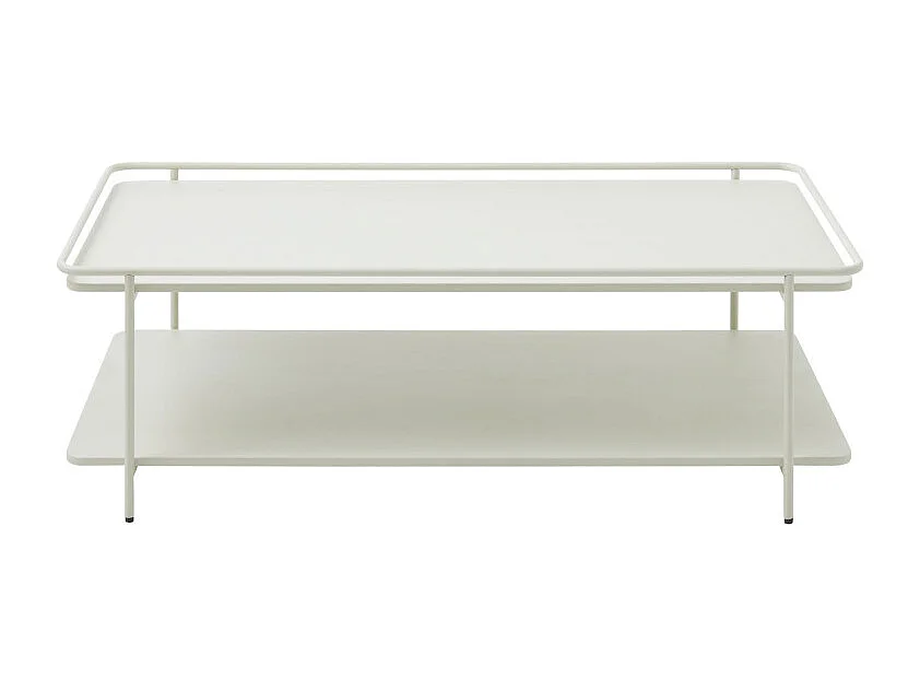 Saranda - Table basse 2 plateaux en métal - Blanc