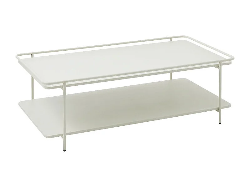 Saranda - Table basse 2 plateaux en métal - Blanc