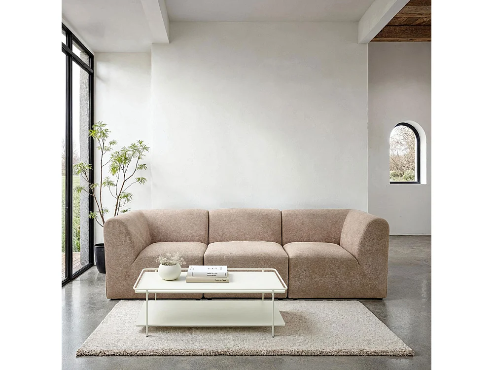 Saranda - Table basse 2 plateaux en métal - Blanc