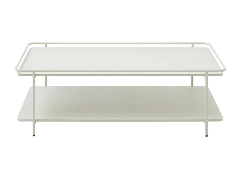 Saranda - Table basse 2 plateaux en métal - Blanc