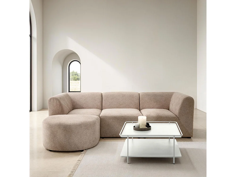 Saranda - Table basse carrée 2 plateaux en métal 75x75cm - Blanc