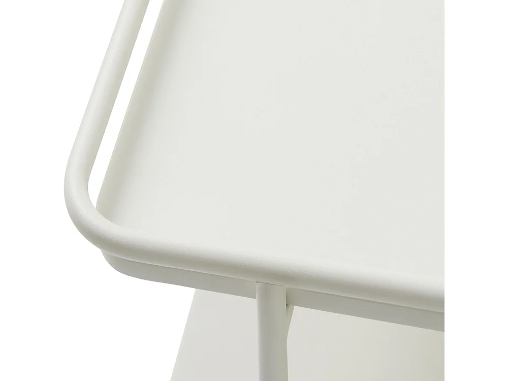 Saranda - Table basse carrée 2 plateaux en métal 75x75cm - Blanc