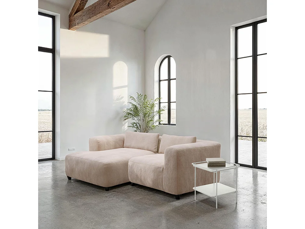 Saranda - Table d'appoint carrée 2 plateaux en métal 45x45cm - Blanc