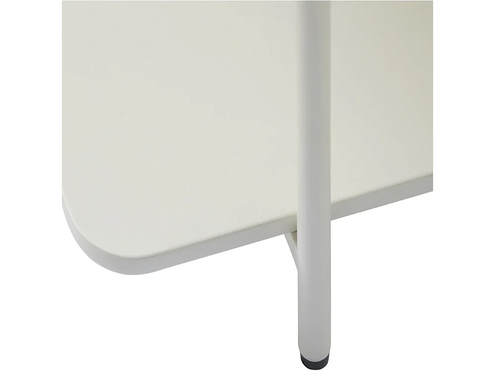 Saranda - Table d'appoint carrée 2 plateaux en métal 45x45cm - Blanc