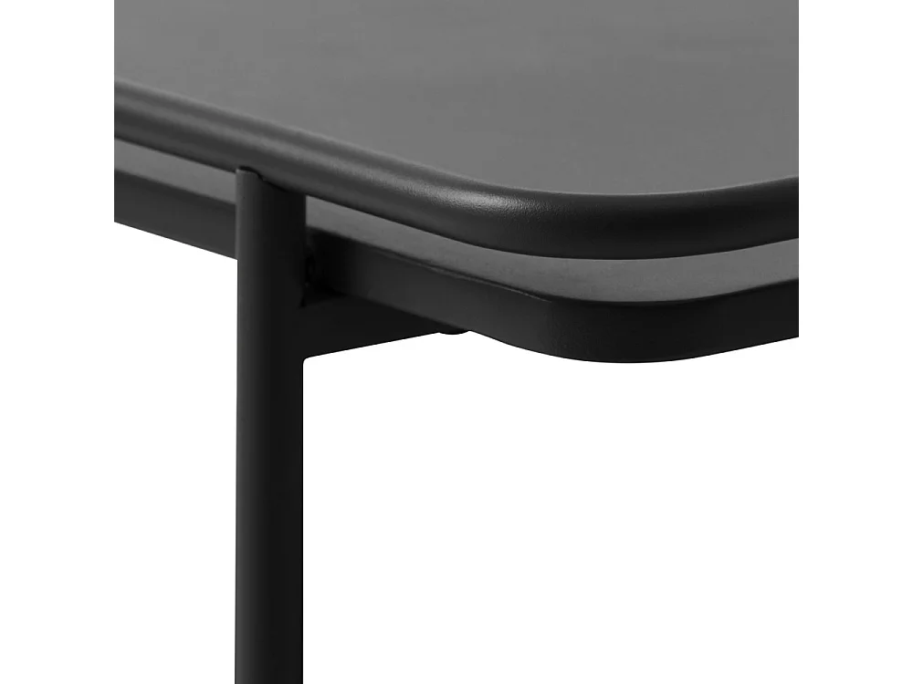 Saranda - Table d'appoint carrée 2 plateaux en métal 45x45cm - Noir