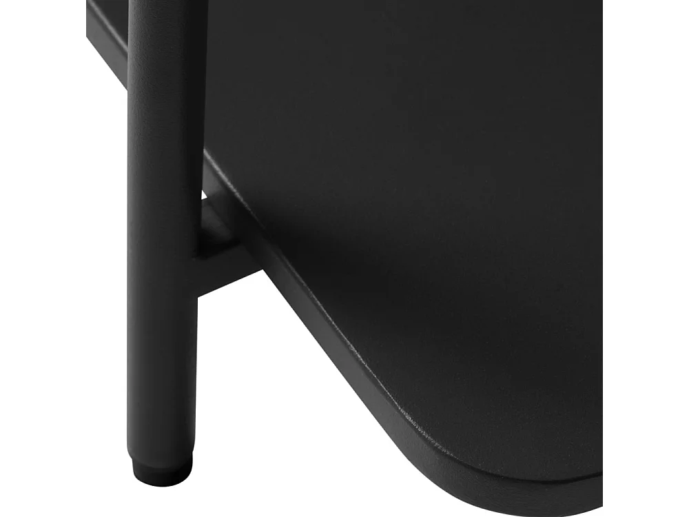 Saranda - Table d'appoint carrée 2 plateaux en métal 45x45cm - Noir