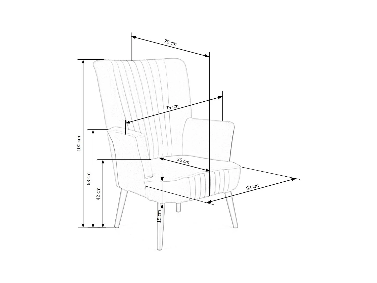 Relax Fauteuil Delgado/Tissu/bleue