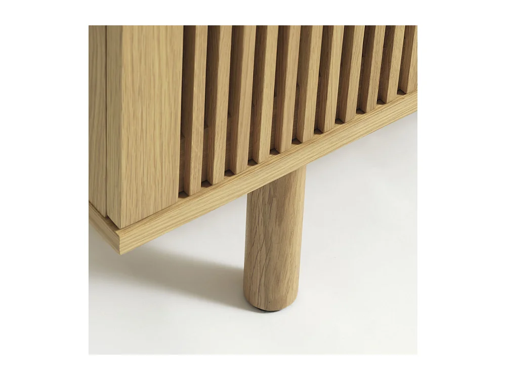 Berat - Meuble TV 2 portes en bois L143cm - Bois clair