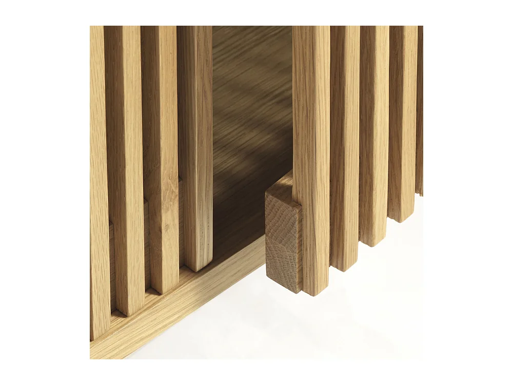 Berat - Meuble TV 2 portes en bois L143cm - Bois clair