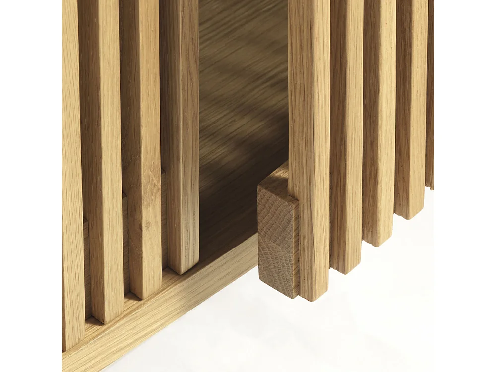 Berat - Meuble TV 2 portes en bois L143cm - Bois clair