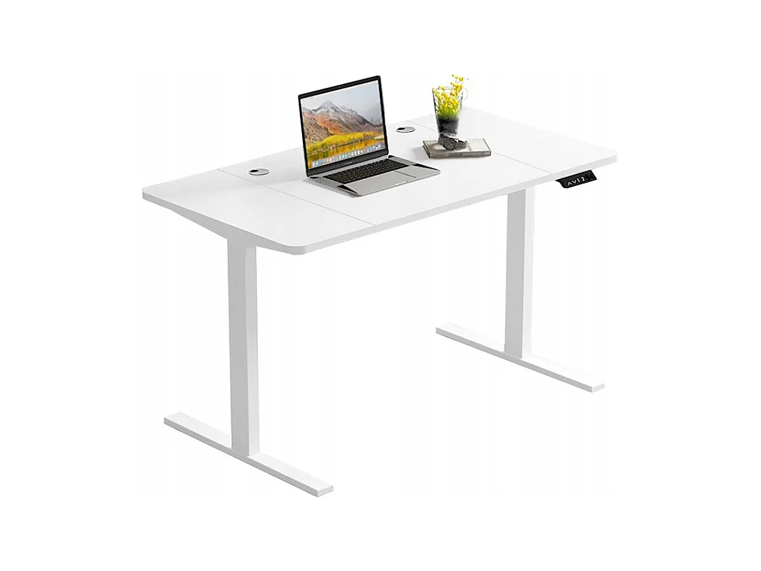 Biurko elektryczne podnoszone białe 160x80cm regulowane nowoczesne 72-118cm