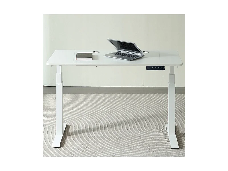 Biurko elektryczne podnoszone białe 160x80cm regulowane nowoczesne 72-118cm