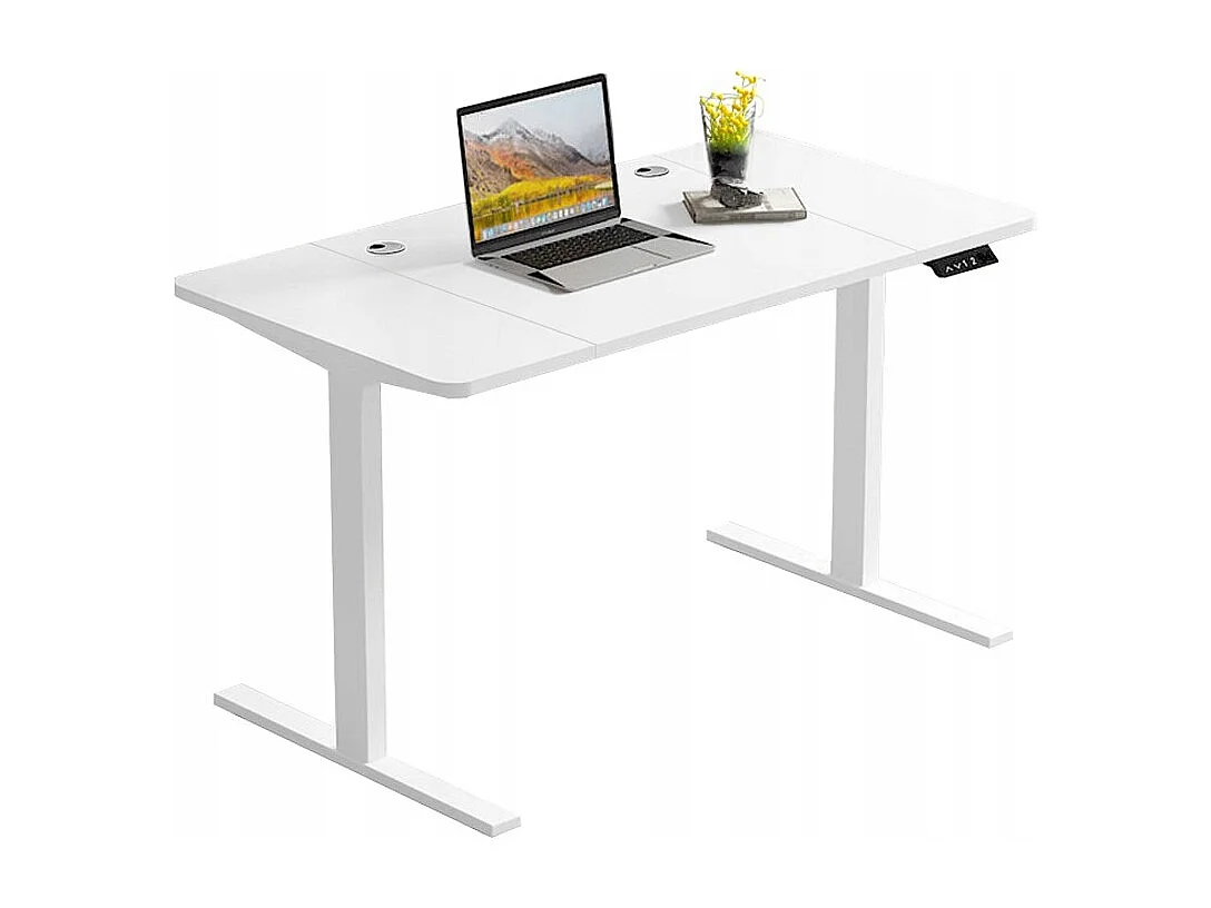 Biurko elektryczne podnoszone białe 160x80cm regulowane nowoczesne 72-118cm