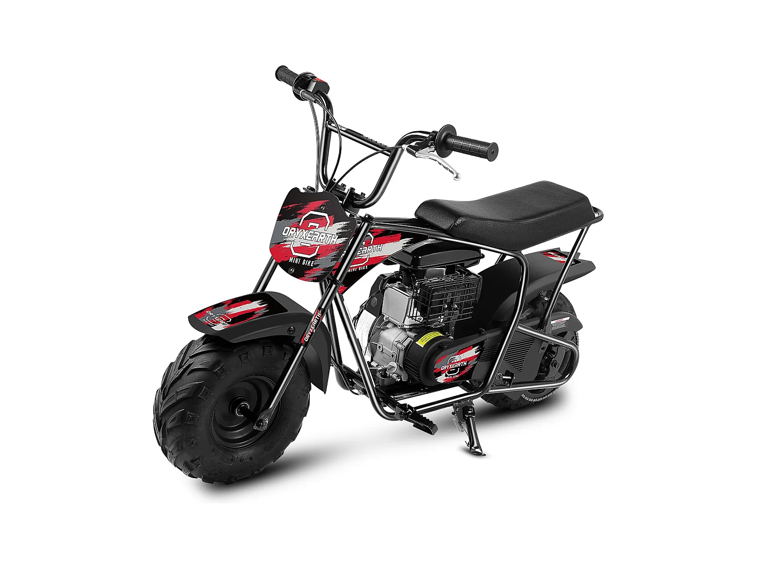 Minimoto todoterreno para niños de 105 cc: 4 tiempos, transmisión automática, arranque manual, acabado rojo cepillado, a partir de 13 años.