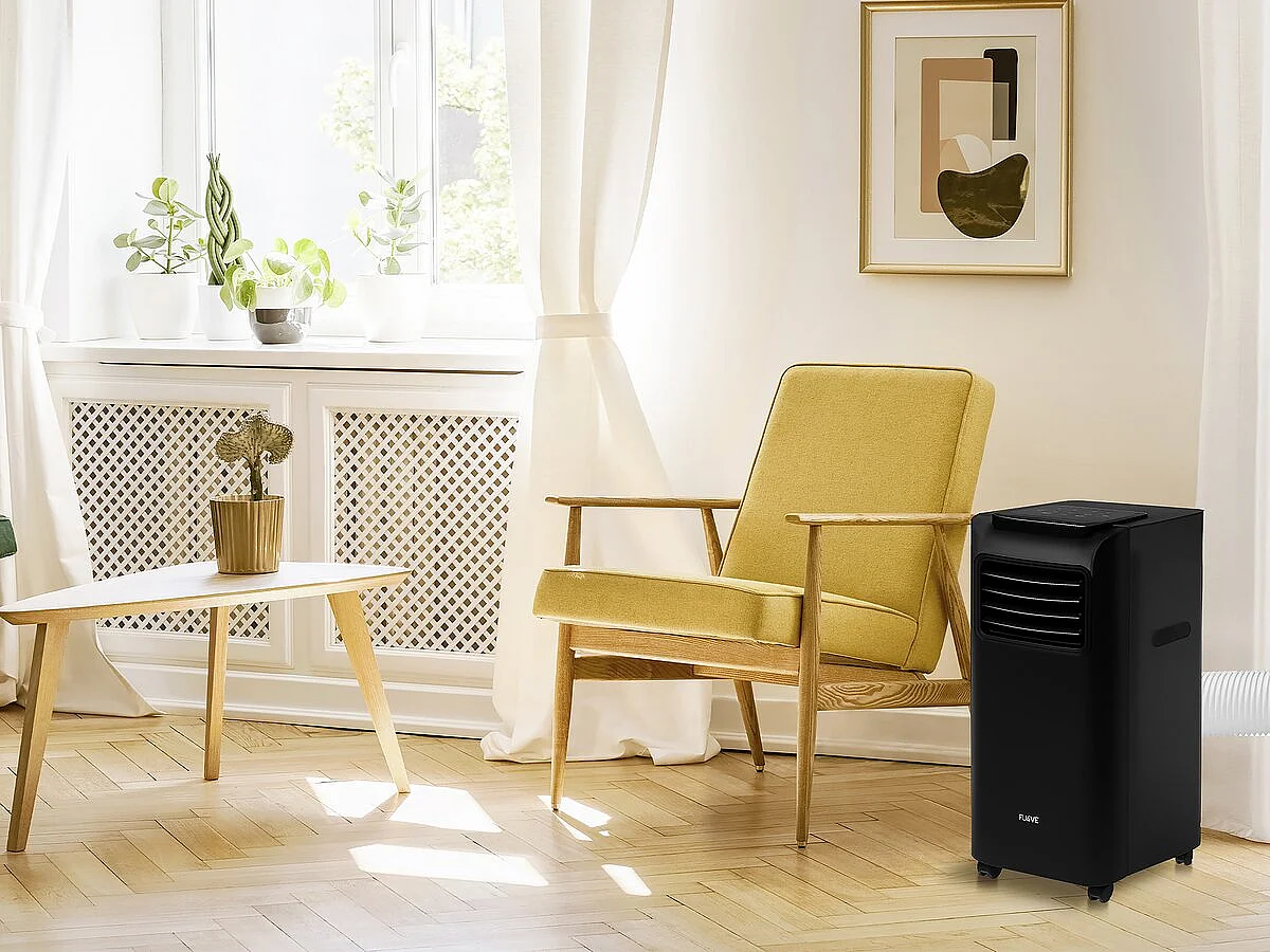 Climatiseur mobile 9000 BTU - 270m3/h - Pour pièce de 26 m2 - Noir