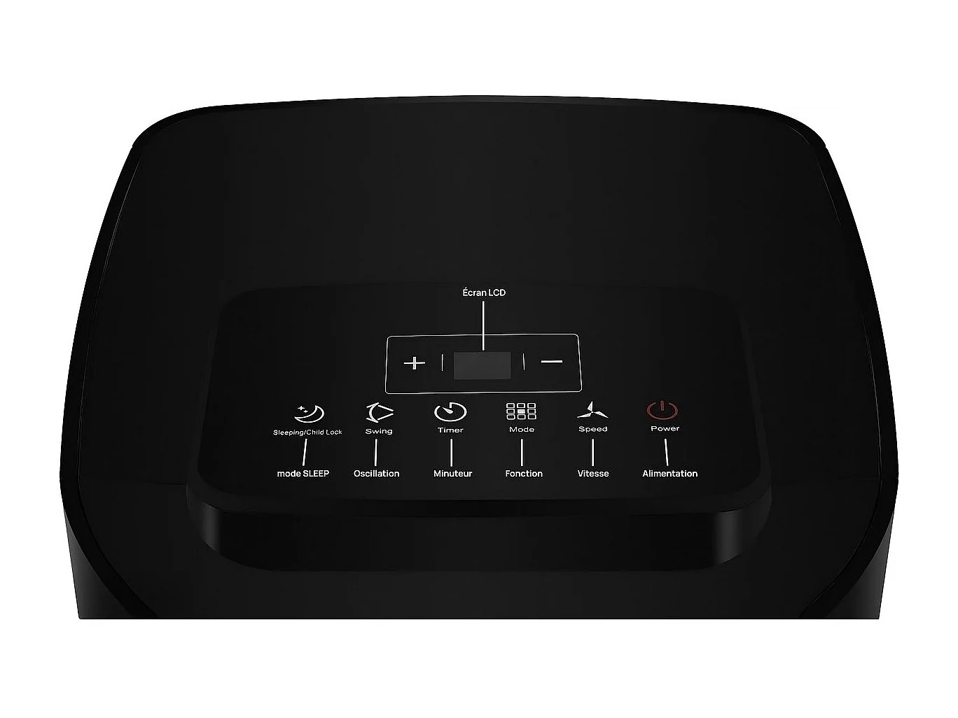 Climatiseur mobile 9000 BTU - 270m3/h - Pour pièce de 26 m2 - Noir