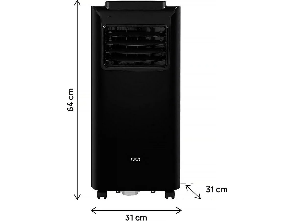 Draagbare Airconditioner 9000 BTU - 270m3/h - Voor 26m2 Kamer - Zwart