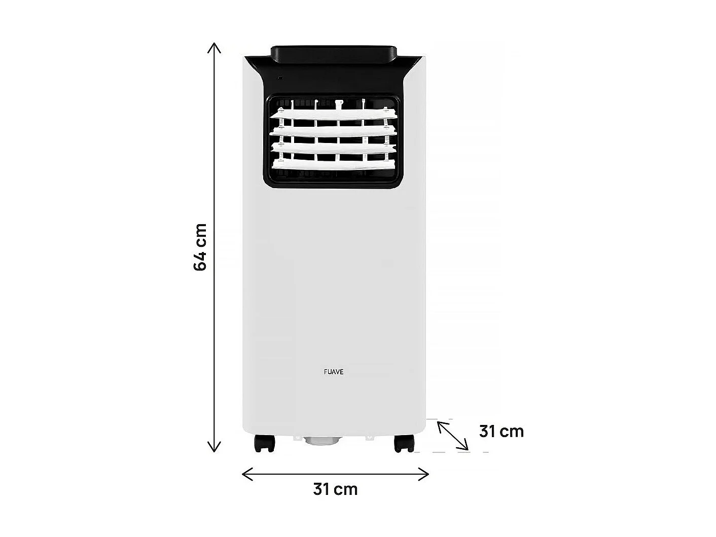 Climatiseur mobile 9000 BTU - 270m3/h - Pour pièce de 26 m2 - Blanc