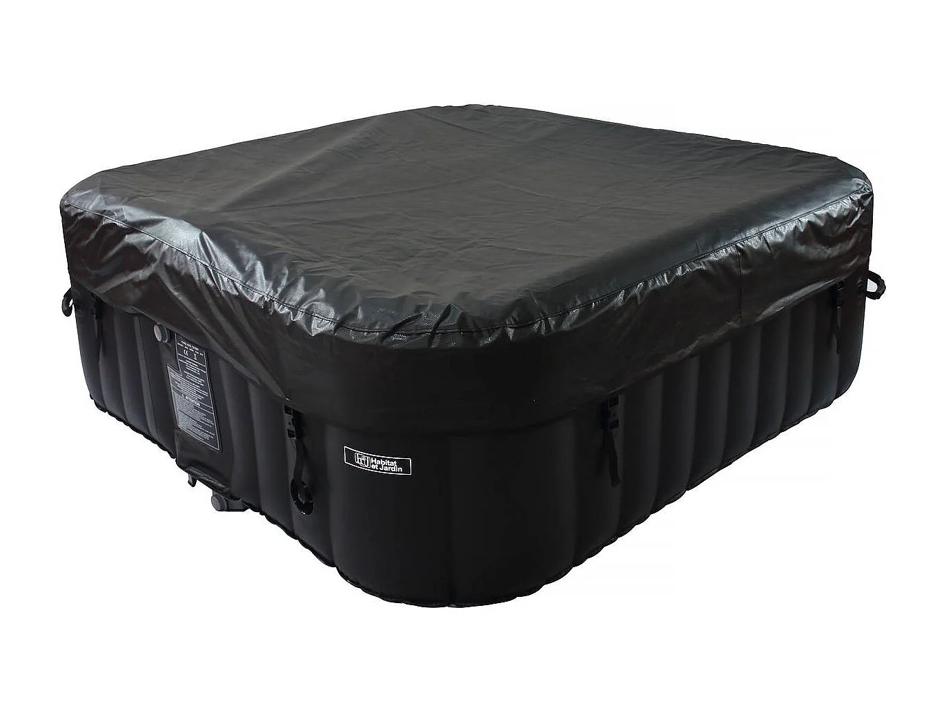 Spa insuflável "Nice" com anel flutuante LED - 6 lugares - Cinza/Preto