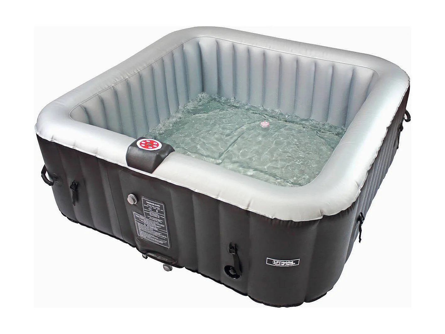 Spa hinchable "Nice" con círculo LED flotante - 6 plazas - Gris/Negro