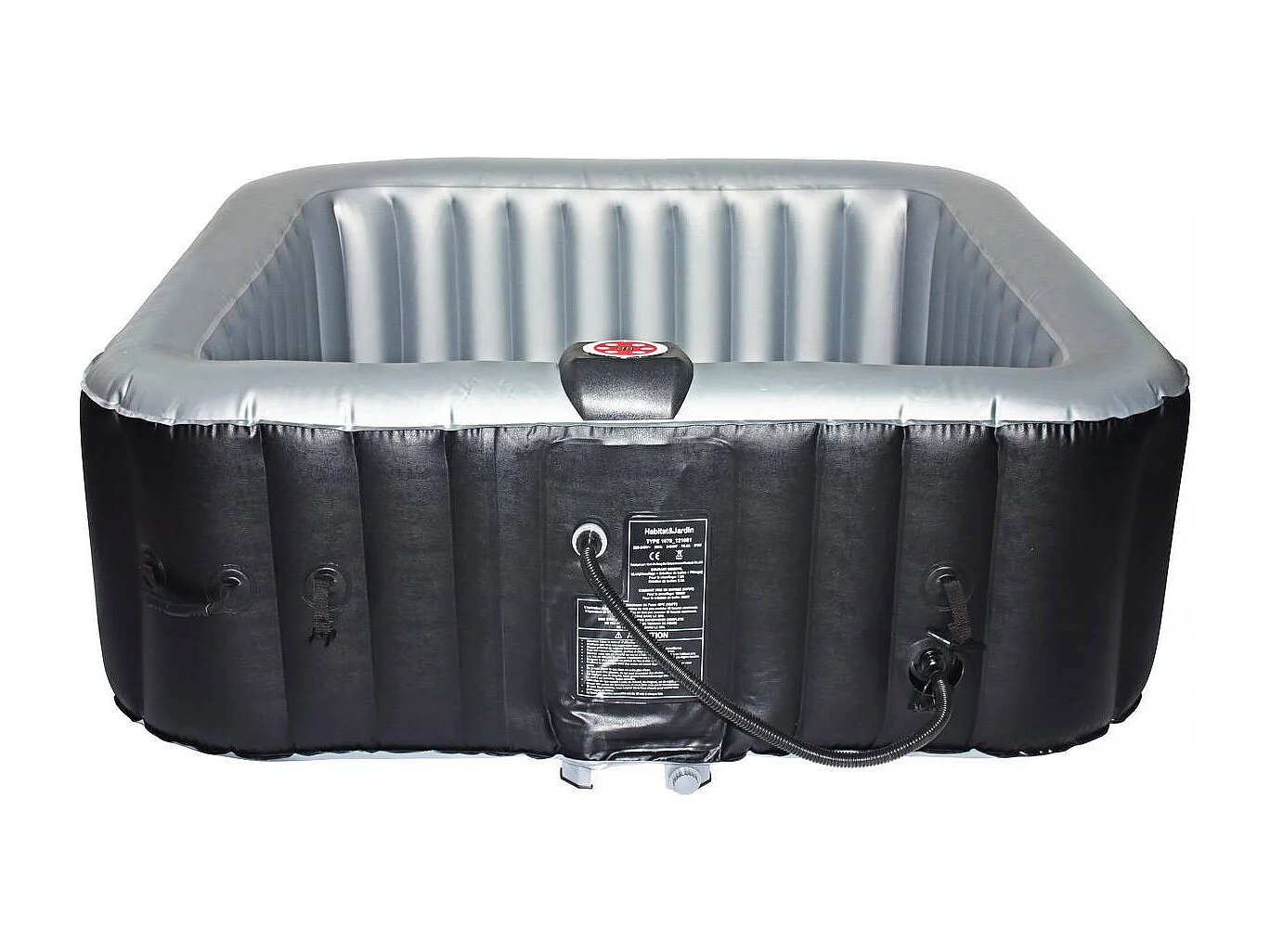 Spa hinchable "Nice" con círculo LED flotante - 6 plazas - Gris/Negro