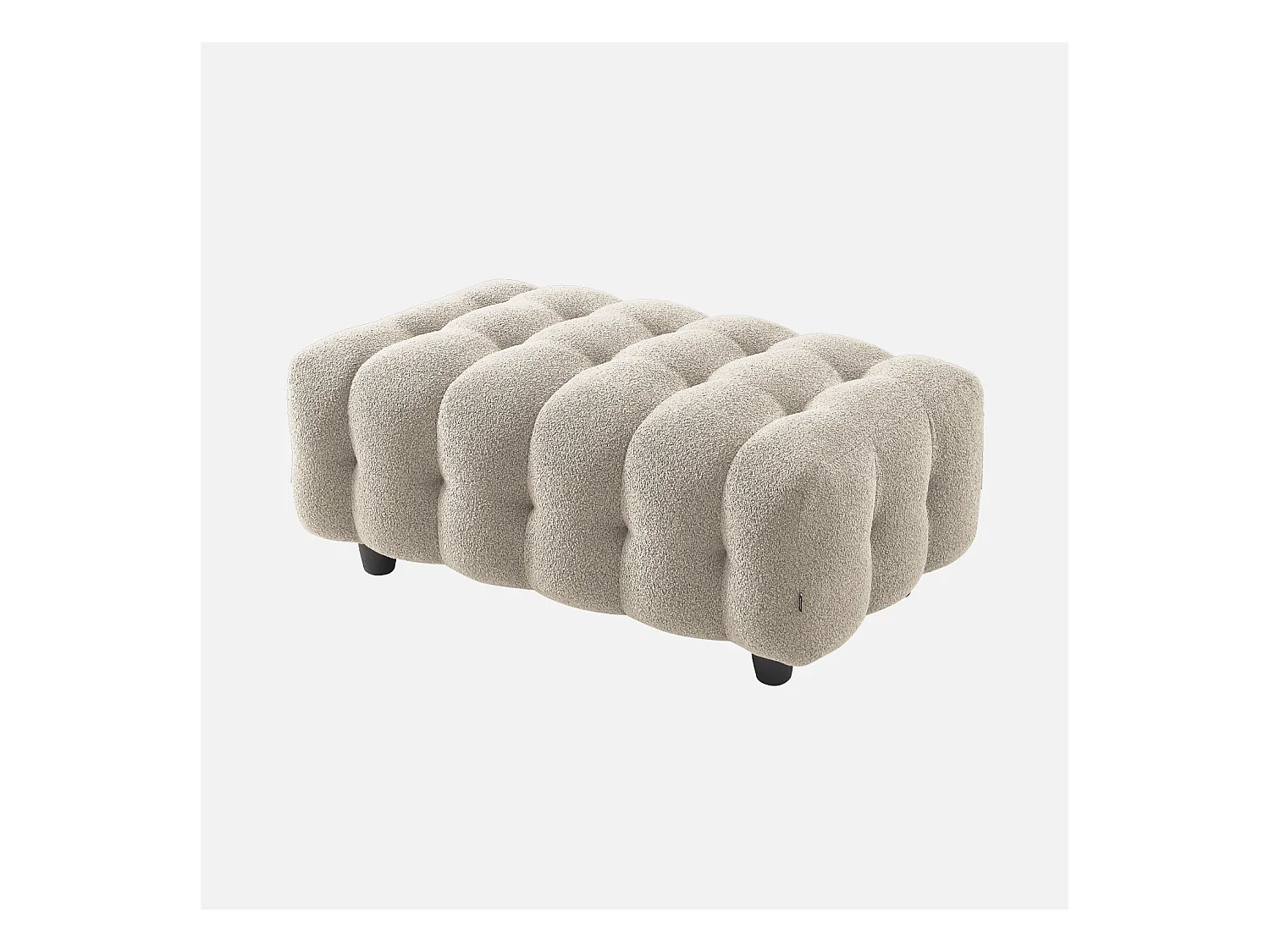 Pouf, poggiapiedi per divano 3 posti leon bouclé testurizzato, beige
