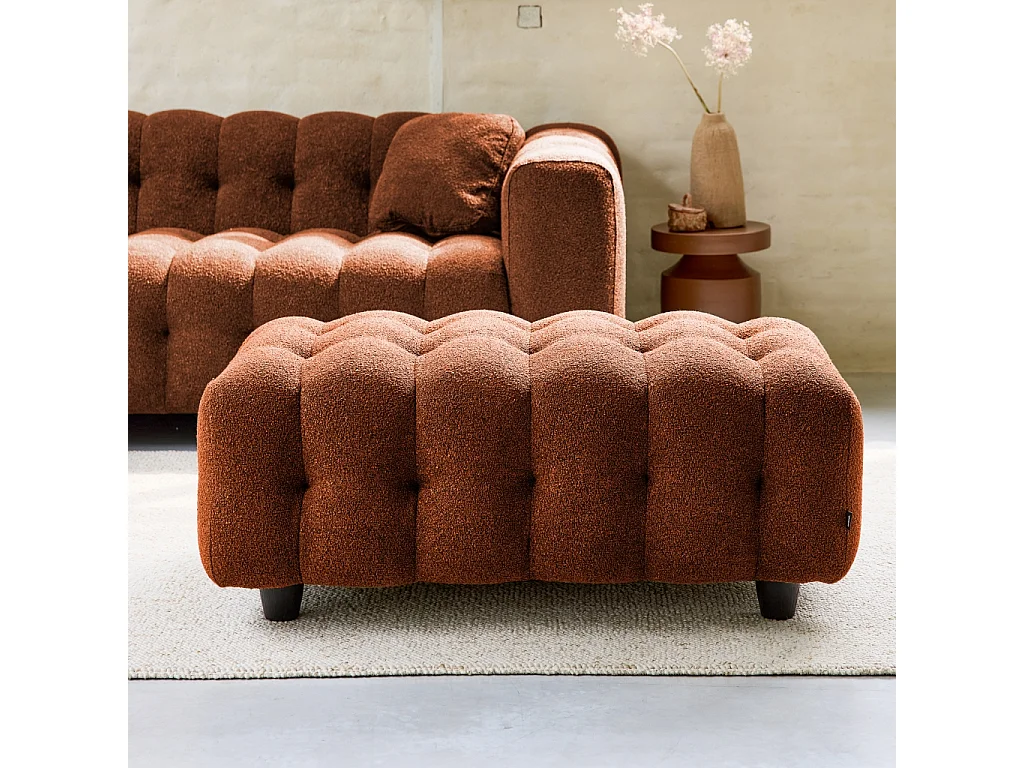 Puff, reposapiés para sofá de 3 plazas leon borreguito texturizada