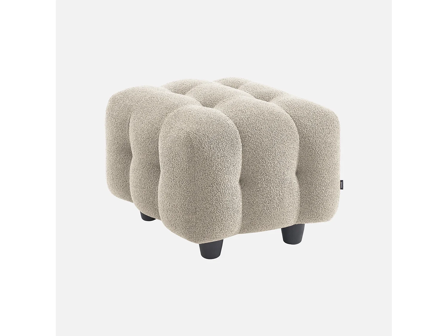 Poggiapiedi bouclé strutturata per divano a 2 posti, beige