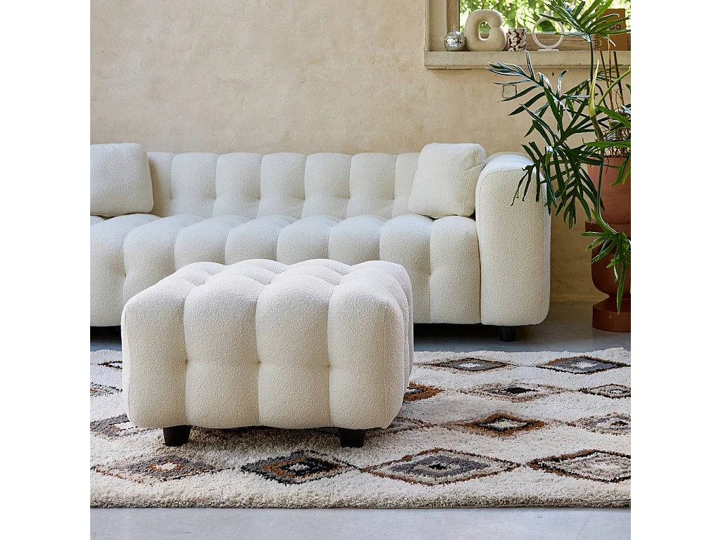 Puff, reposapiés para sofá de 3 plazas leon borreguito texturizada