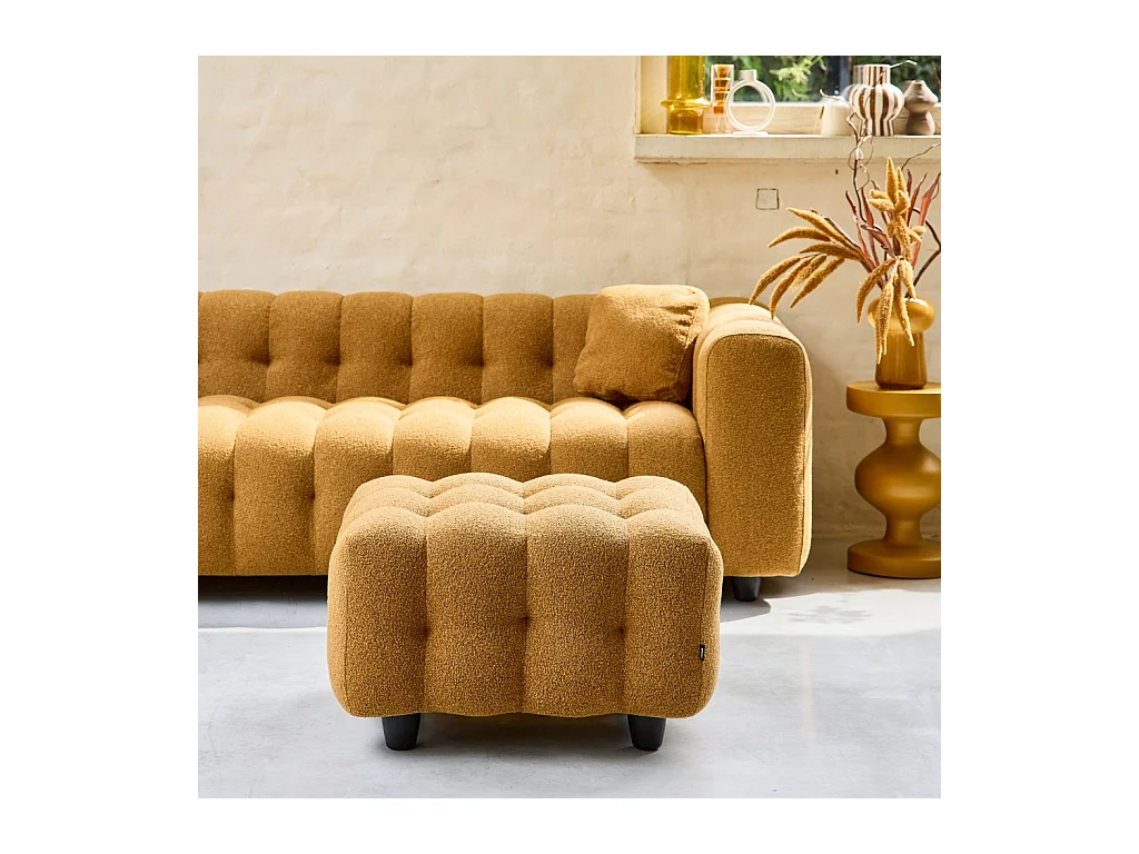 Puff, reposapiés para sofá de 3 plazas leon borreguito texturizada