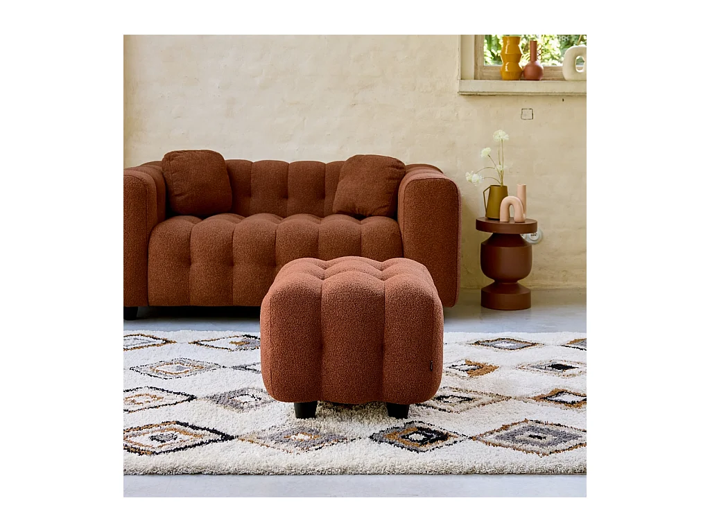 Puff, reposapiés para sofá 2 plazas leon borreguito texturizada