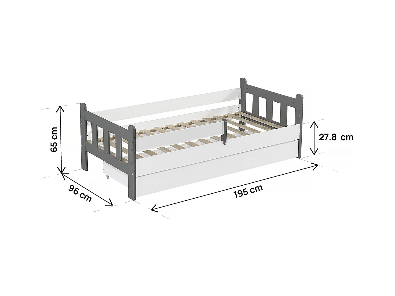 Letto a scomparsa per bambini "Adria" Bianco 90x190 cm - Pratico ed elegante