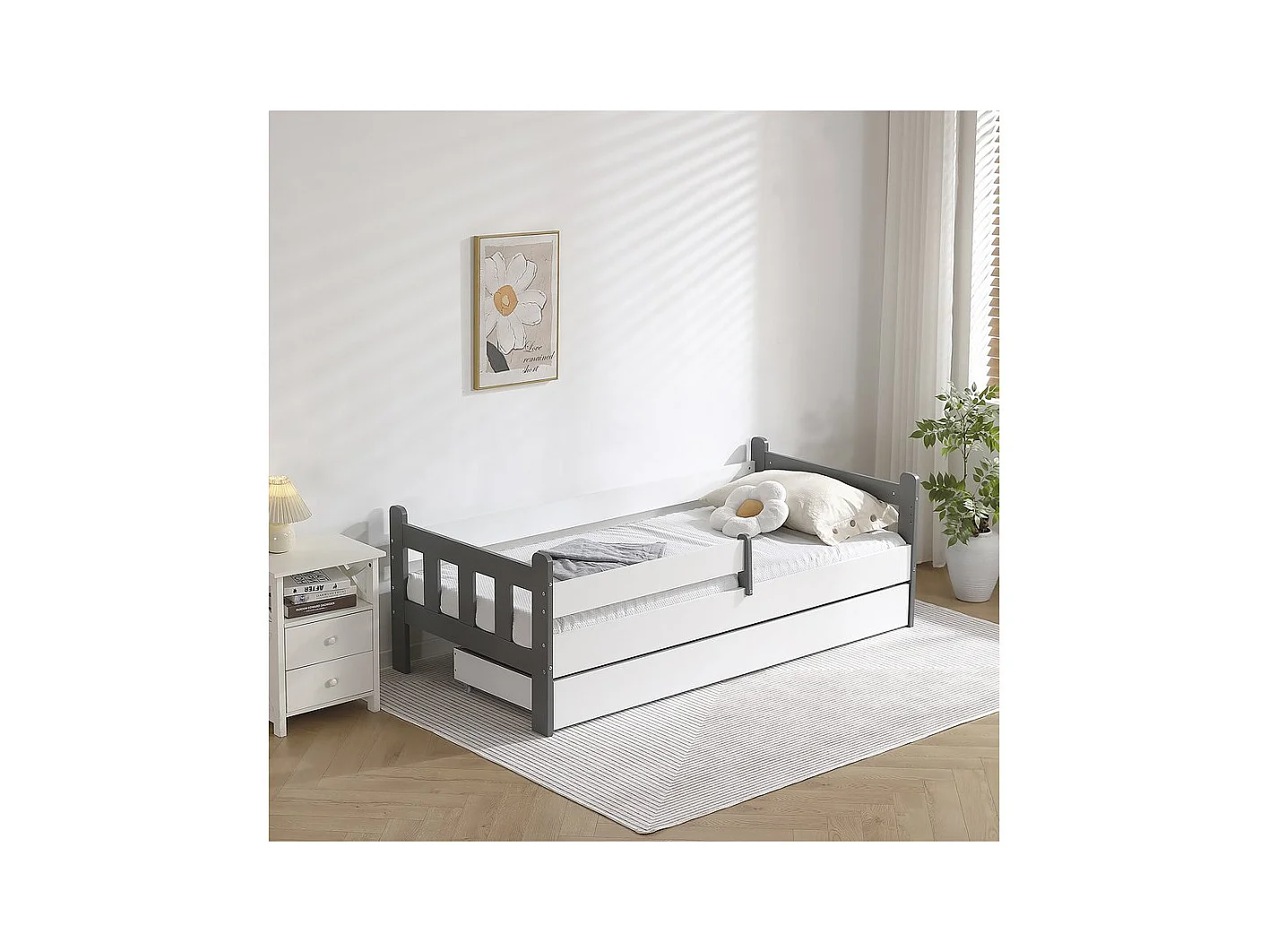 Lit gigogne pour enfant "Adria" - 90 x 190 cm - Blanc
