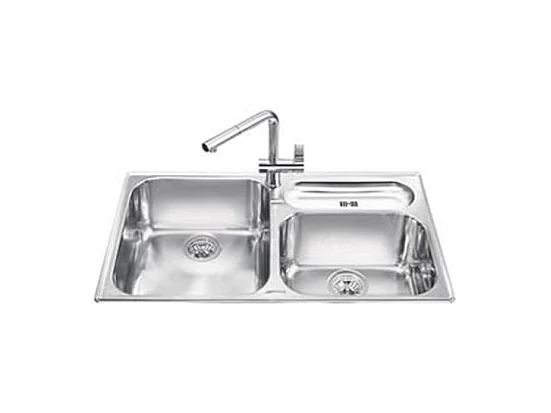 Lavello incasso 2 vasche 90x50.5 Smeg LTS9032 inox spazzolato