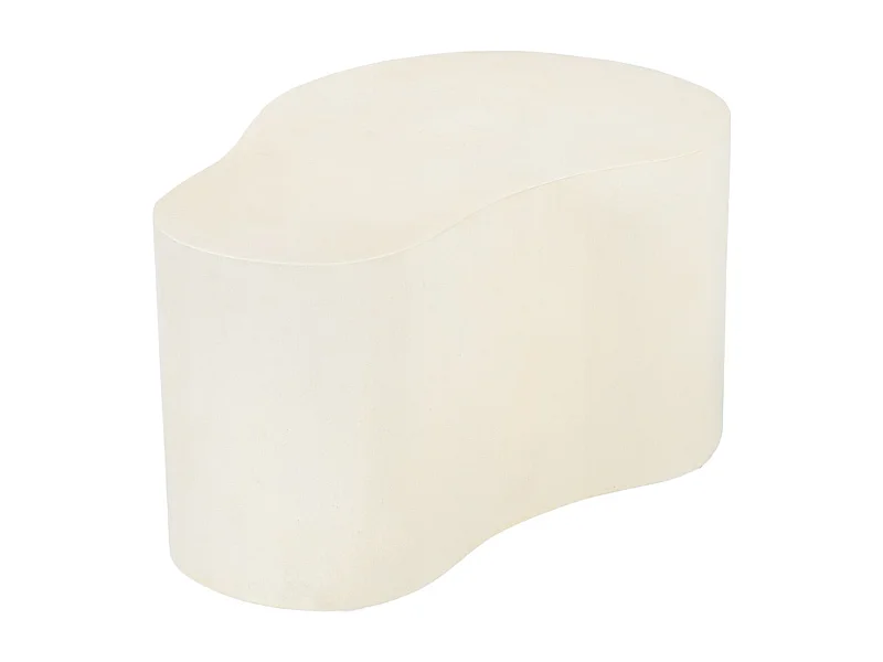 BEAN-Table basse organique 70 cm en béton blanc