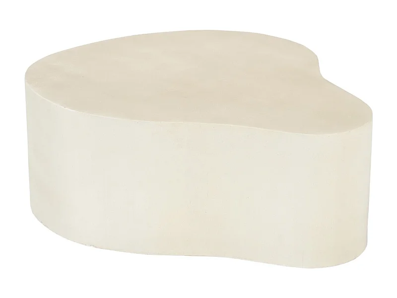 BEAN-Table basse organique 83 cm béton blanc enduit