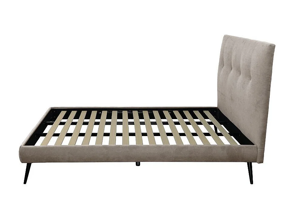 Letto una piazza e mezza con rete inclusa Stiletto tessuto colore tortora