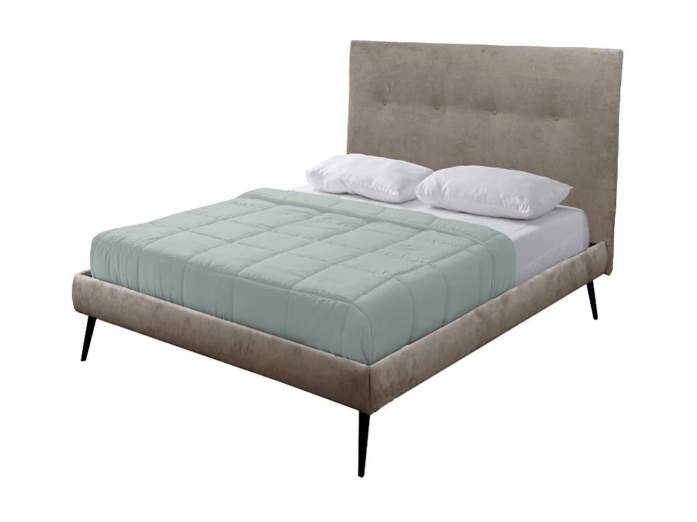 Letto una piazza e mezza con rete inclusa Stiletto tessuto colore tortora