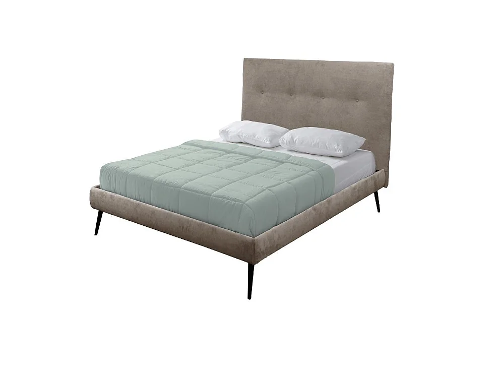 Letto una piazza e mezza con rete inclusa Stiletto tessuto colore tortora