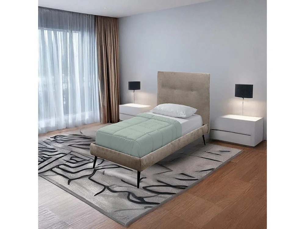 Letto singolo con rete inclusa Stiletto tessuto colore Tortora