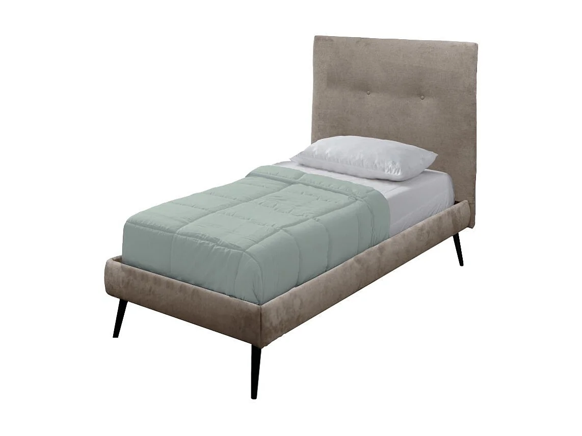 Letto singolo con rete inclusa Stiletto tessuto colore Tortora